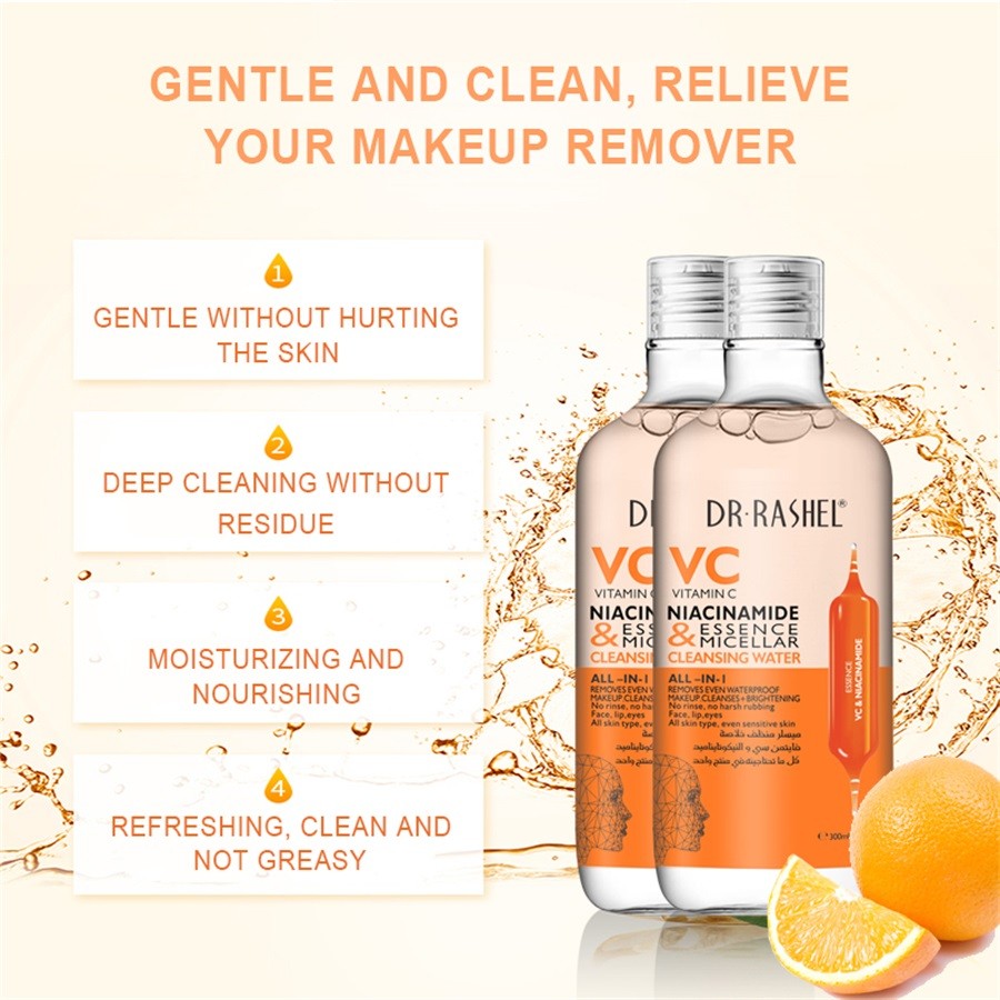 Dr. Rashel Vitamin C Brightening Cleansing Water 300ml 1 dr. rashel collagen primer serum drl 1507 Dr. Rashel Vitamin C Brightening Cleansing Water 300ml