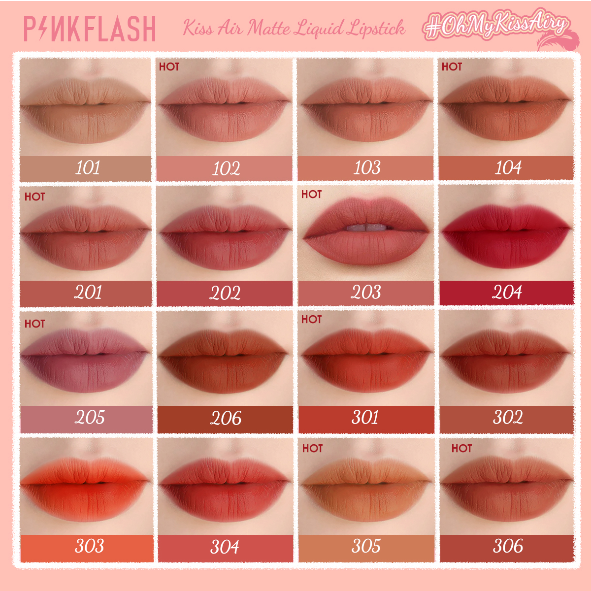 PINKFLASH Kiss Air Matte Lipstick 16 Shades 5 PINKFLASH Kiss Air Matte Lipstick 16 Shades - Image 3