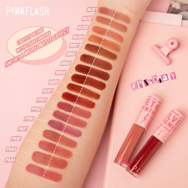 PinkFlash Silky Velvet Lip Cream In 17 Colours