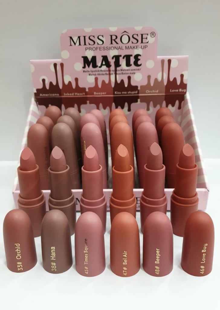 Miss Rose Professional Pack of 6 Matte Lipsticks 3 Miss Rose Professional Pack of 6 Matte Lipsticks
