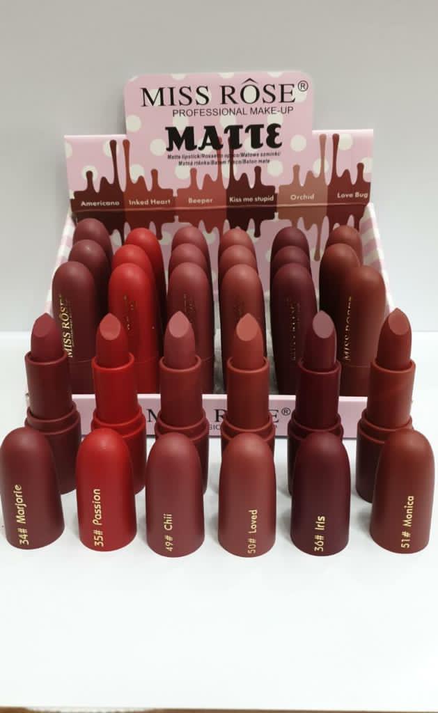 Miss Rose Professional Pack of 6 Matte Lipsticks 3 Miss Rose Professional Pack of 6 Matte Lipsticks