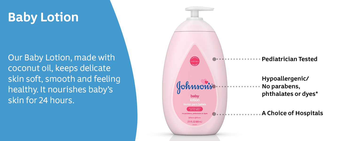 Johnsons & Johnsons Moisturizing Pink Baby Lotion with Coconut Oil 500ml 4 Johnsons & Johnsons Moisturizing Pink Baby Lotion with Coconut Oil 500ml - Image 2