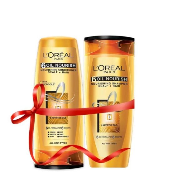 Loreal 6 Oil Nourish Shampoo (360 ML) + 6 Oil Nourish Conditioner (175ML)