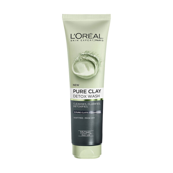 Loreal Skincare Pure-Clay Facial Cleanser, Face Wash for All Skin Types