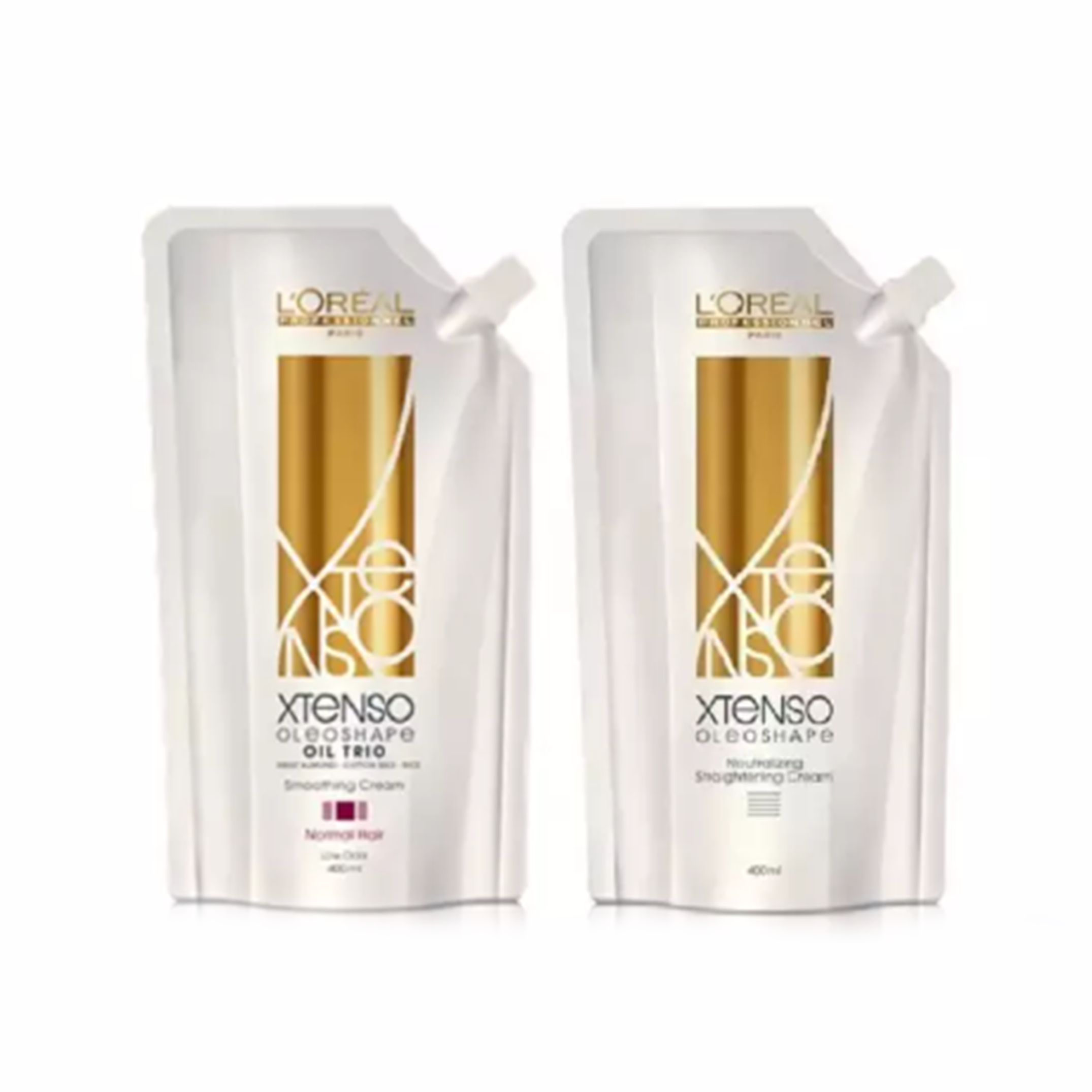 Loreal Xtenso Oleoshape Rebonding Cream & Straightening Neutralizer 400ml Each 1 Loreal Xtenso Oleoshape Smoothing Rebonding Cream (N) 400ml + Straightening Neutralizer 400ml
