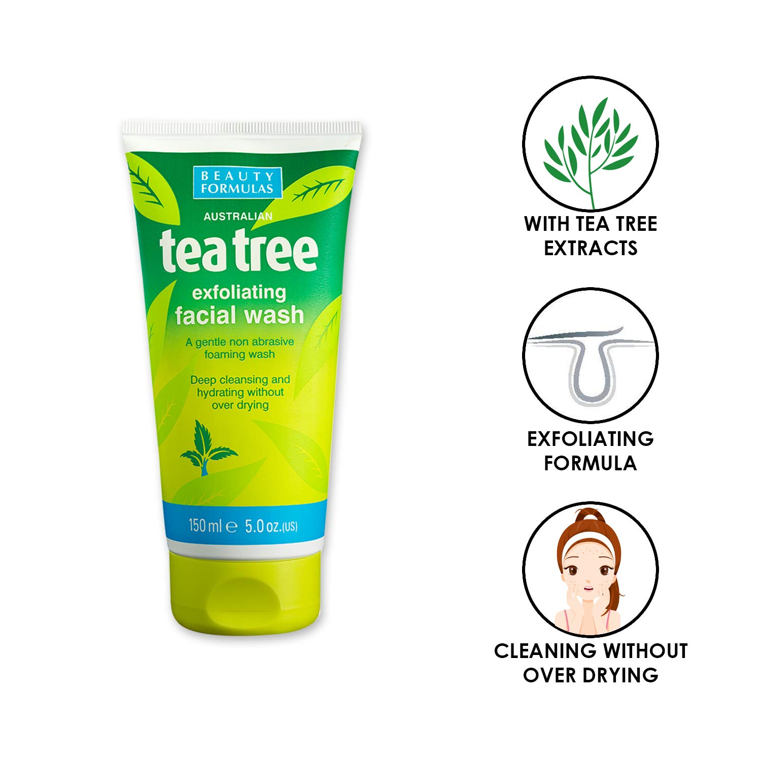 Xpel Tea Tree Exfoliating Facial Wash 150ml 1 Tea Tree Exfoliating Facial Wash 150ml