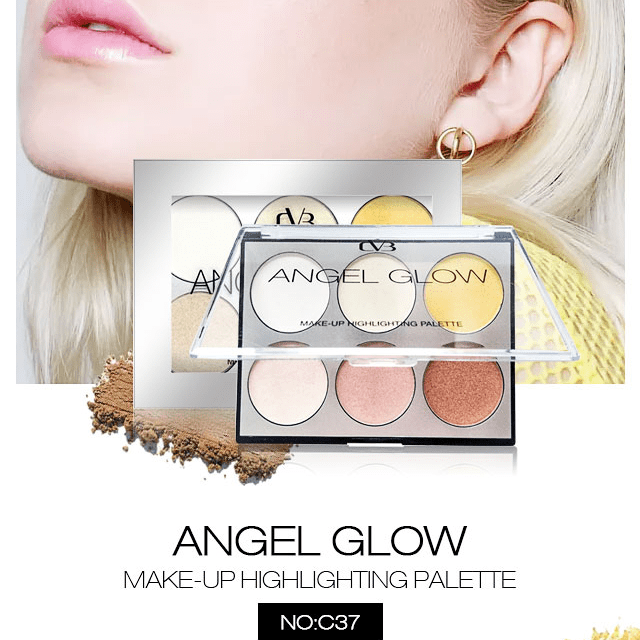 CVB 6 Shades Angel Glow Makeup Highlighting Palette 3 CVB 6 Shades Angel Glow Makeup Highlighting Palette