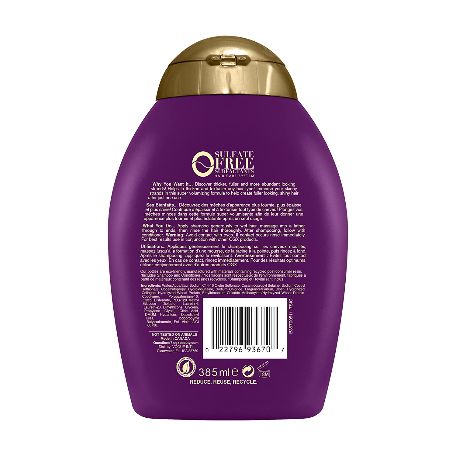 OGX Biotins and Collagen Shampoo 385ml USA Made 4 OGX Biotins and Collagen Shampoo 385ml USA Made - Image 2
