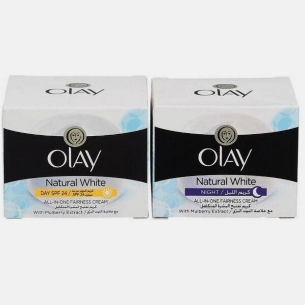Olay Natural White Day Cream + Night Cream, 50 ml