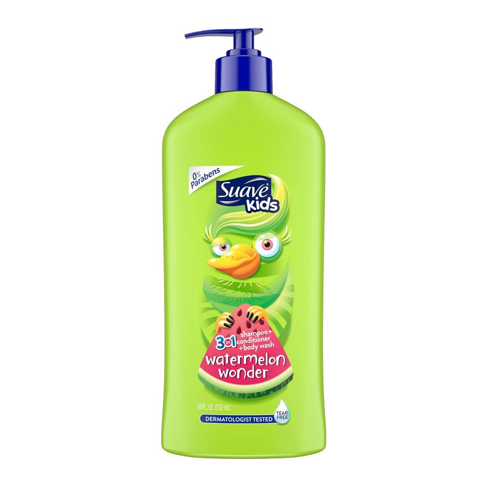 Suave Kids 3In1 Shmp+Cond+Body Wash Watermelon Wonder Pump 18Oz/532Ml 3 Suave Kids 3In1 Shmp+Cond+Body Wash Watermelon Wonder Pump 18Oz/532Ml