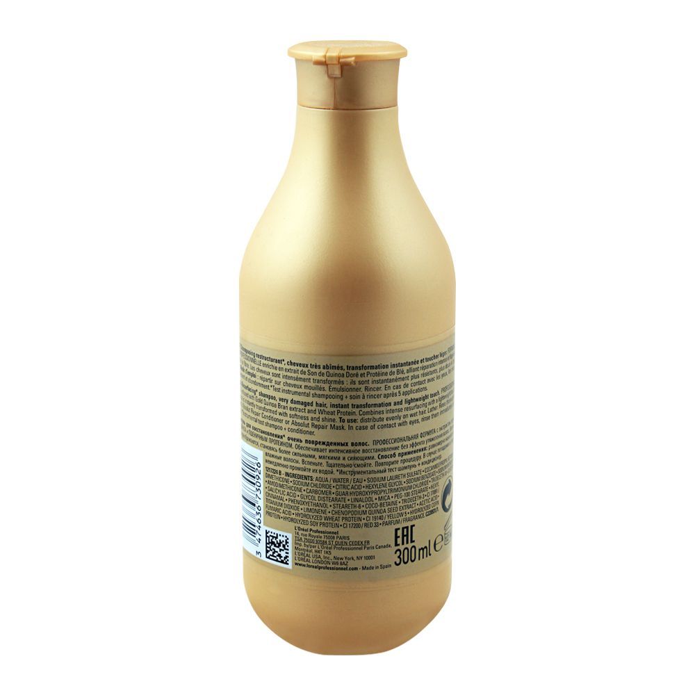 Serie Expert Shampoo Gold Quinoa+Protein Absolut Repair 300Ml 4 Serie Expert Shampoo Gold Quinoa+Protein Absolut Repair 300Ml - Image 2