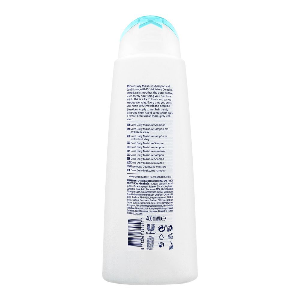 Dove NUTRITIVE SOLUTIONS SHAMPOO DAILY MOISTURE 400ML 4 Dove NUTRITIVE SOLUTIONS SHAMPOO DAILY MOISTURE 400ML - Image 2