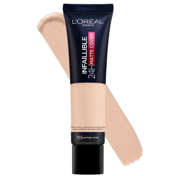 Loreal Paris Infaillible 24H Matte Cover Foundation 155 Natural Rose (Tube) 30Ml