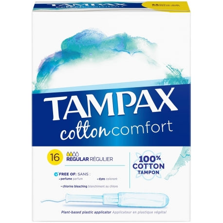TAMPAX COTTON COMFORT REGULAR 16’S