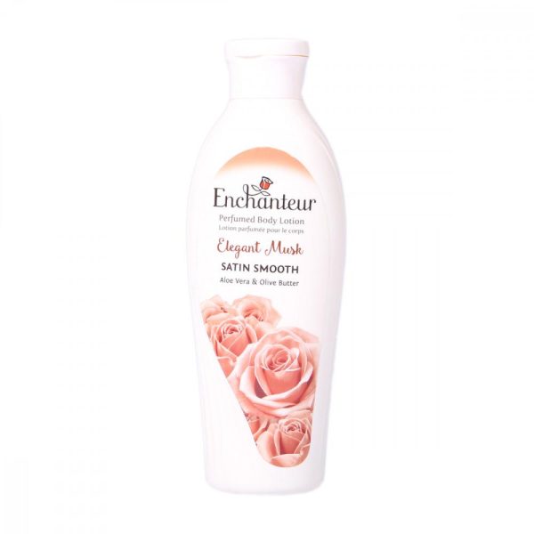 ENCHANTEUR PERFUMED BODY LOTION ELEGANT MUSK SATIN SMOOTH ALOE VERA & OLIVE BUTTER 250ML
