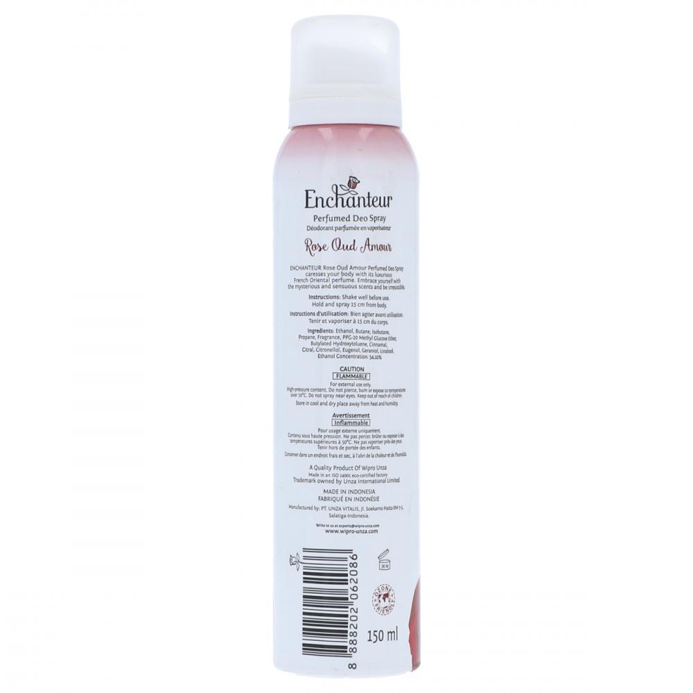 ENCHANTEUR PERFUMED DEO SPRAY ROSE OUD AMOUR 150ML 4 ENCHANTEUR PERFUMED DEO SPRAY ROSE OUD AMOUR 150ML - Image 2