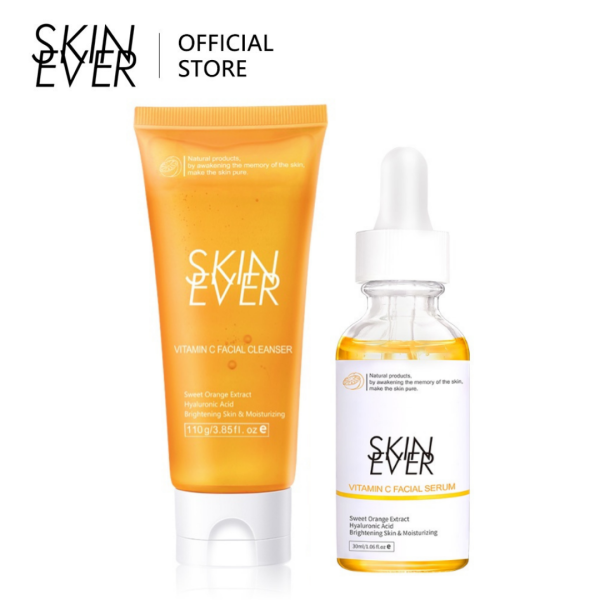 SKIN EVER Vitamin C Facial Cleanser + Facial Serum