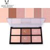 MISS ROSE Contour and Highlight Palette 1 MISS ROSE 6 color high gloss powder repair powder Concealer Concealer potion foundation Easy to Wear MISS ROSE Contour and Highlight Palette
