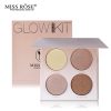 Miss Rose Professional Glow Kit 1 Miss Rose Professional Glow Kit Bronzer and Highlighter Makeup Set Face Contour Highlight Palette Gleam Golden Miss Rose Professional Glow Kit