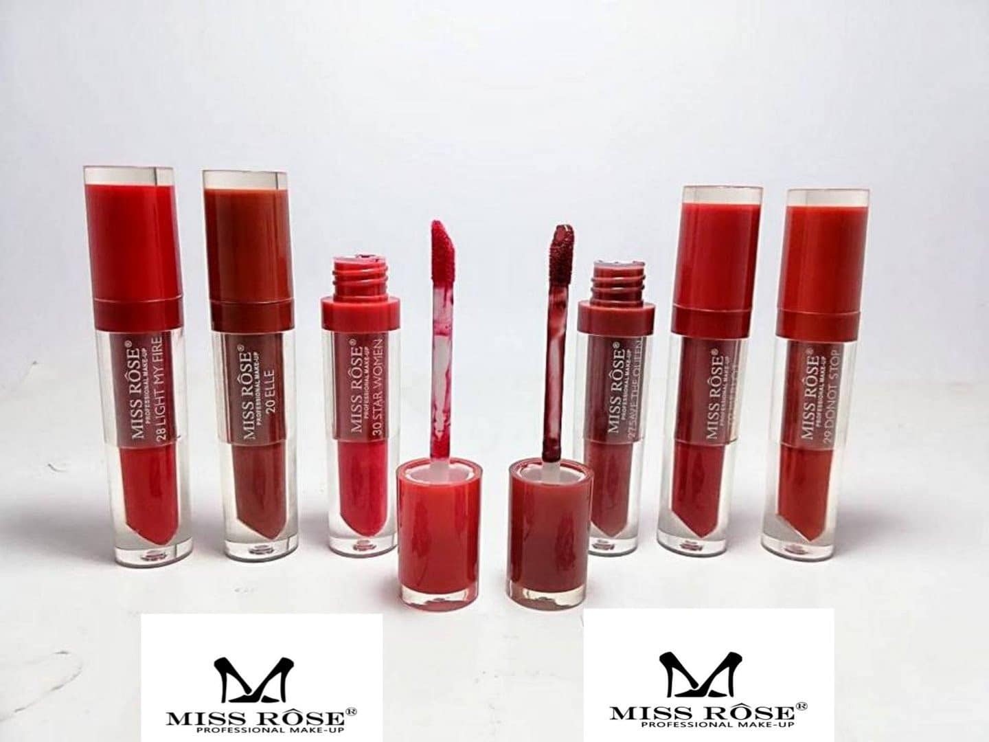 MISS ROSE Set of 6 Waterproof Matte Liquid Lipstick Red Shade 3 MISS ROSE Set of 6 Waterproof Matte Liquid Lipstick Red Shade