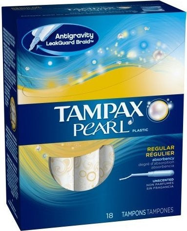 TAMPAX PEARL PLASTIC LEAKGUARD PROTECTION REGULAR 18’S