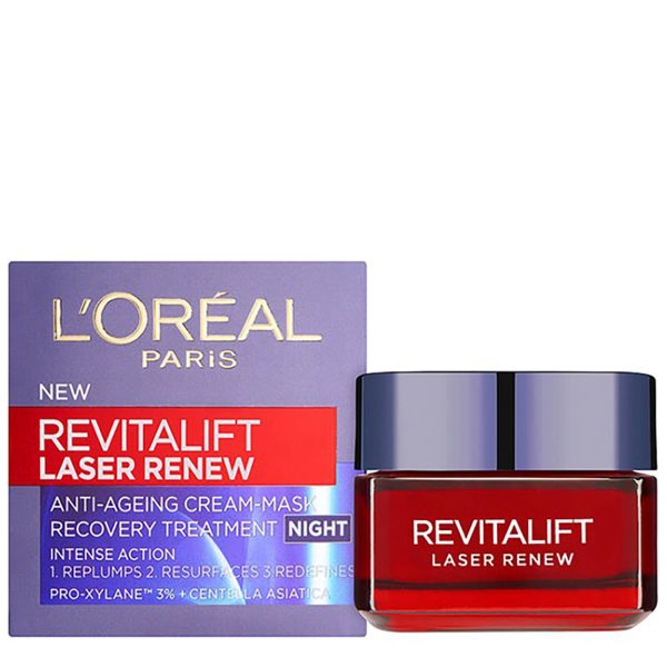 Loreal Paris Revitalift Laser Renew Anti-Ageing Cream-Mask Night Recovery Treatment 50Ml