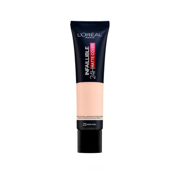 Loreal Paris Infaillible 24H Matte Cover Foundation 25 Ivoire Rose (Tube) 30Ml