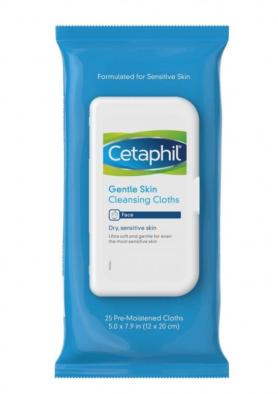 CETAPHIL GENTLE SKIN CLEANSING CLOTHS FACE DRY, SENSITIVE SKIN 25’S
