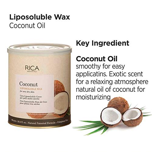 Rica Wax Liposoluble Coconut Very Dry Skin 28.2Oz/800Ml