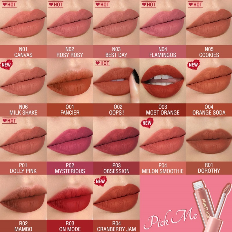 PINKFLASH Melting Matte Waterproof Lipcream 18 shades 1 pinkflash melting matte waterproof lipcream 18 shades n01 canvas PINKFLASH Melting Matte Waterproof Lipcream 18 shades