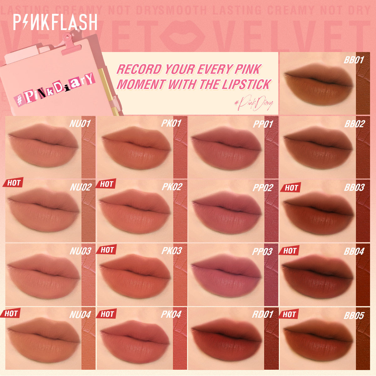 PinkFlash Silky Velvet Lip Cream In 17 Colours 4 PinkFlash Silky Velvet Lip Cream In 17 Colours - Image 2